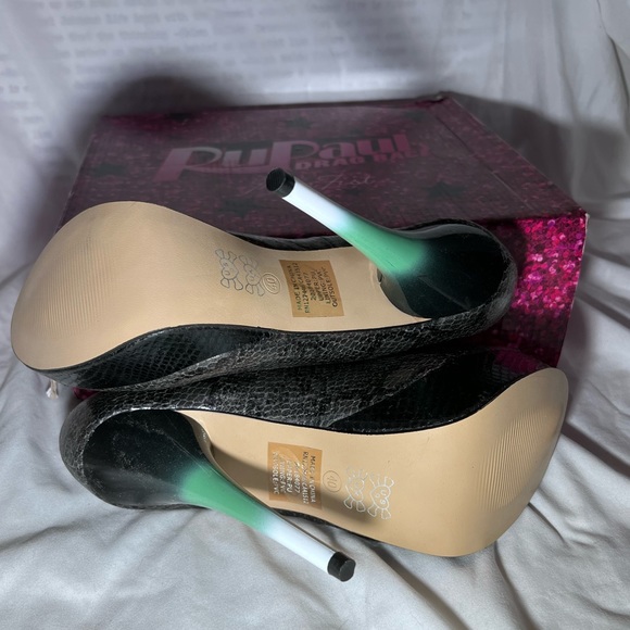 NIB RuPauls Drag Race for Iron Fist Snakeskin Peep Toe Heel | Gradient Heels - Picture 10 of 15